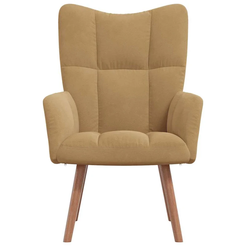 Fauteuil lounge chaise de canapé design modene en velours marron clair DEC026726