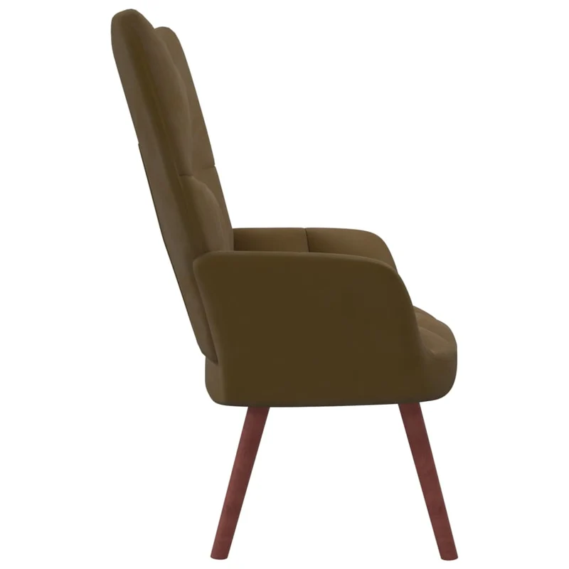 Fauteuil lounge chaise de canapé design modene en velours marron clair DEC026726