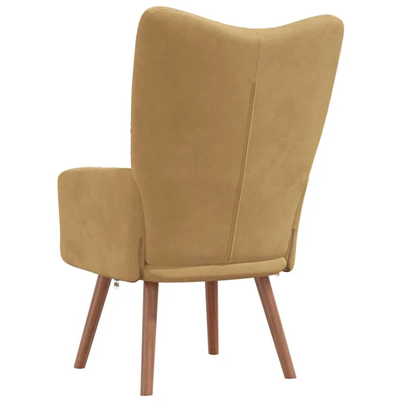 Fauteuil lounge chaise de canapé design modene en velours marron clair DEC026726