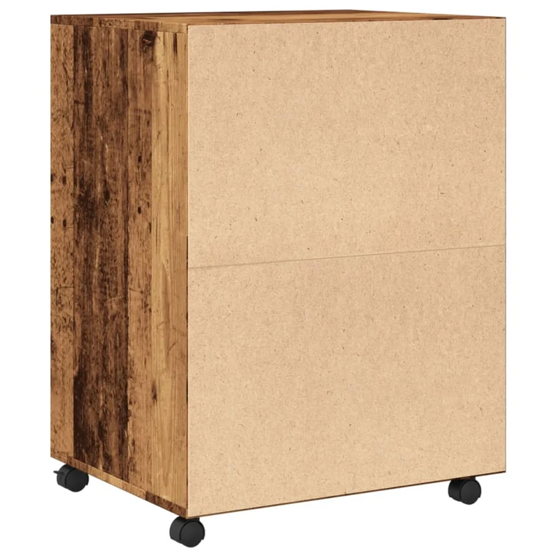 Meuble de bureau sur roulettes meuble d'appoint 60 x 48 x 81 cm bois d'ingénierie marron DEC024498