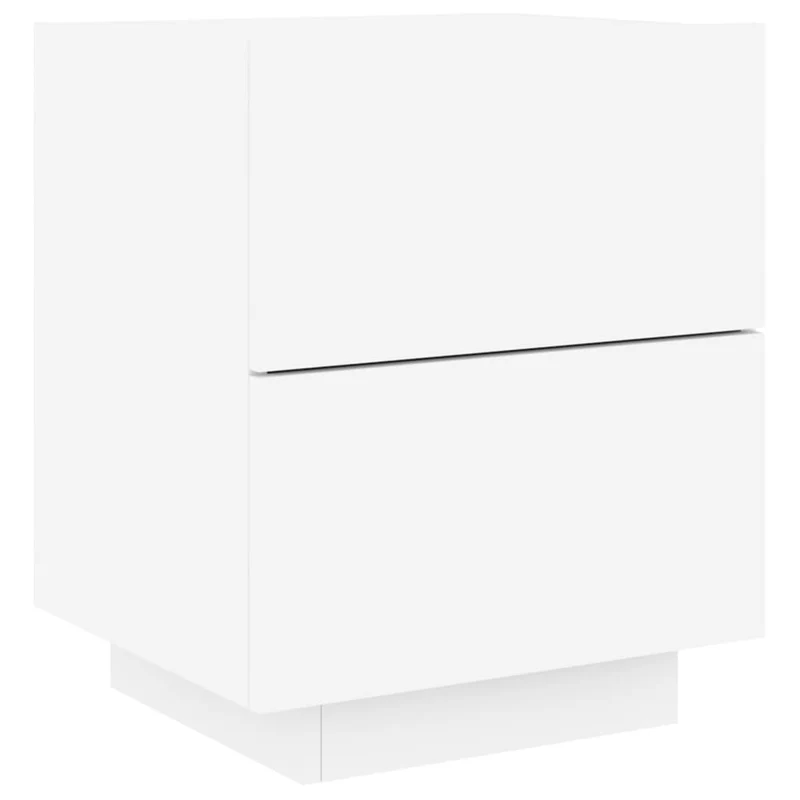 Lot de 2 tables de chevet 45 x 40 x 55 cm en bois d'ingénierie blanc DEC032868