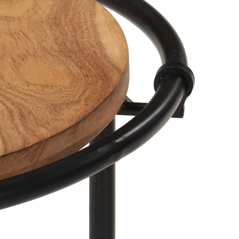 Lot de 3 tables d'appoint gigognes en bois massif d'acacia et fer DEC032708
