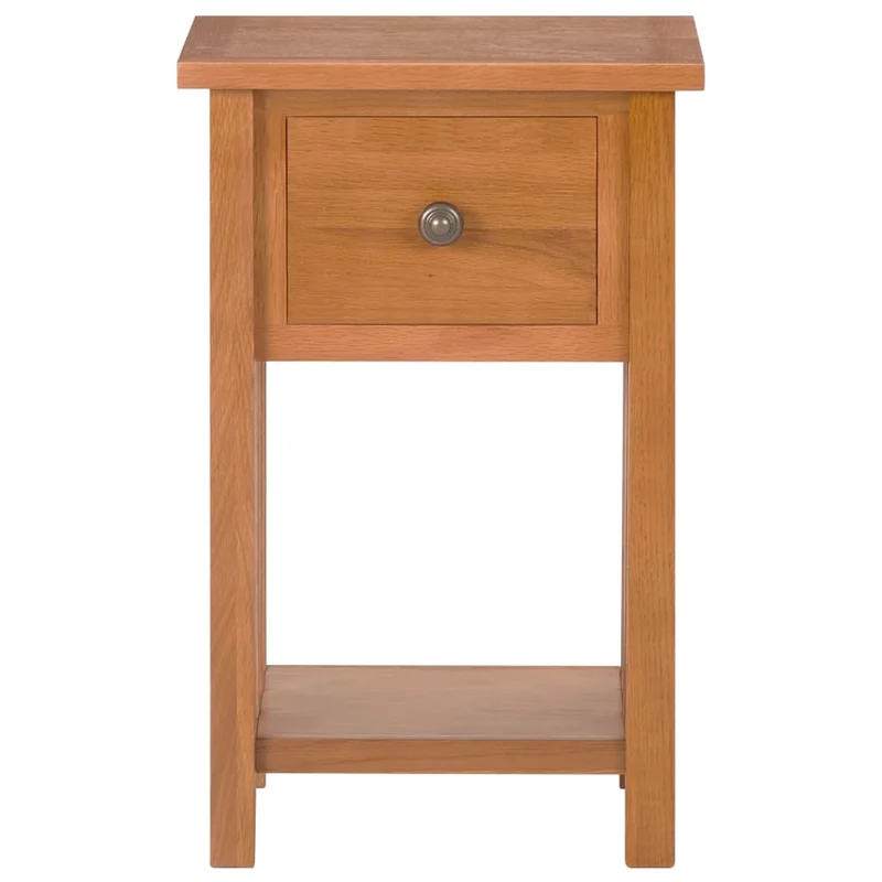 Table d'appoint avec tiroir et étagère 35 x 27 x 55 cm en bois de chêne DEC032580