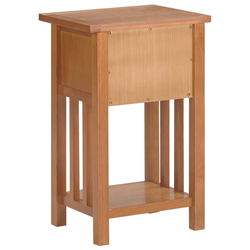 Table d'appoint avec tiroir et étagère 35 x 27 x 55 cm en bois de chêne DEC032580