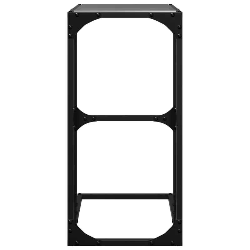 Table d'appoint bout de canapé 40 x 30 x 61,5 cm verre et acier noir DEC032342