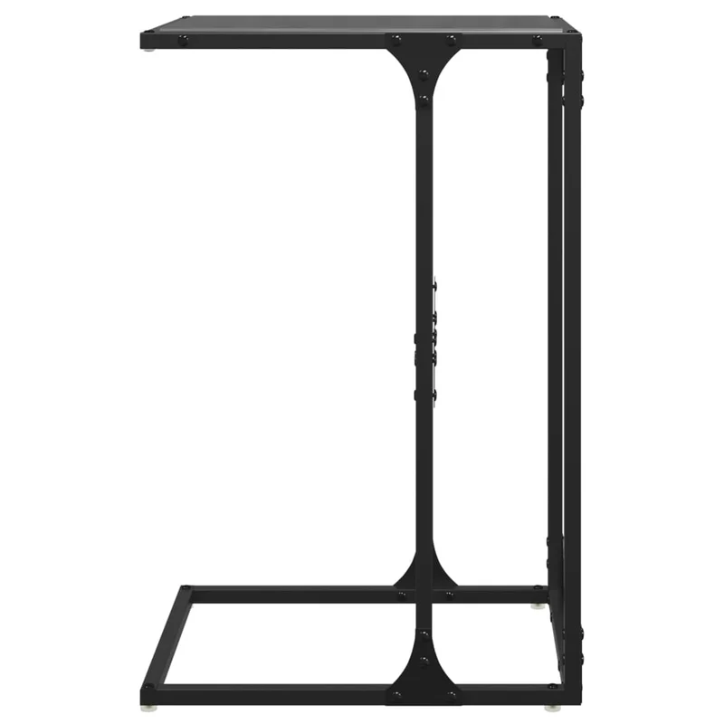 Table d'appoint bout de canapé 40 x 30 x 61,5 cm verre et acier noir DEC032342