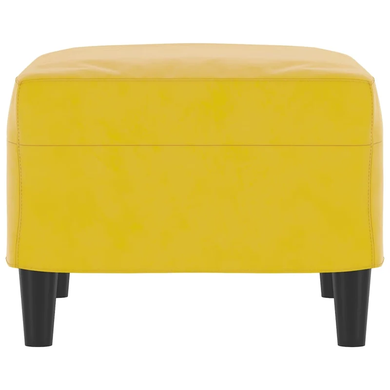Repose-pieds tabouret bout de lit 60 x 50 x 41 cm en velours jaune DEC030347