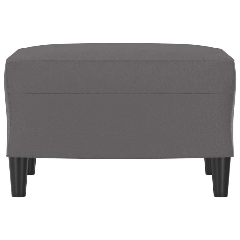Repose-pieds tabouret bout de lit 60 x 50 x 41 cm PVC gris DEC030193