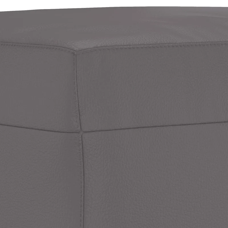 Repose-pieds tabouret bout de lit 60 x 50 x 41 cm PVC gris DEC030193