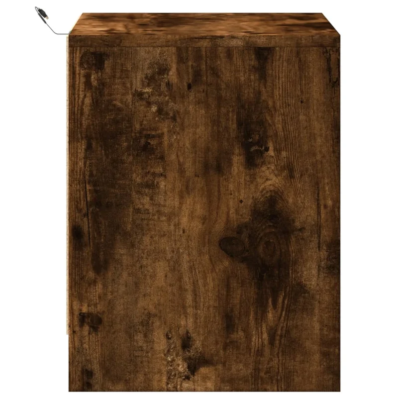 Lot de 2 tables de chevets avec tiroirs et LED 43 x 34 x 45 cm en bois d'ingénierie marron DEC032841