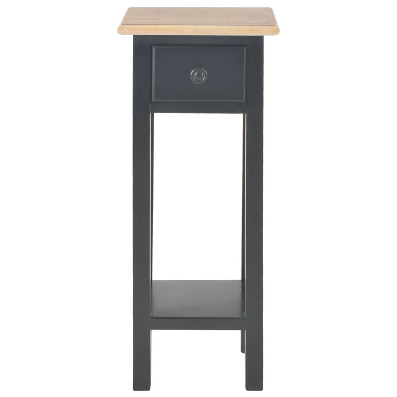 Table d'appoint bout de canapé avec tiroir 27 x 27 x 65,5 cm MDF + bois de pin noir DEC032475
