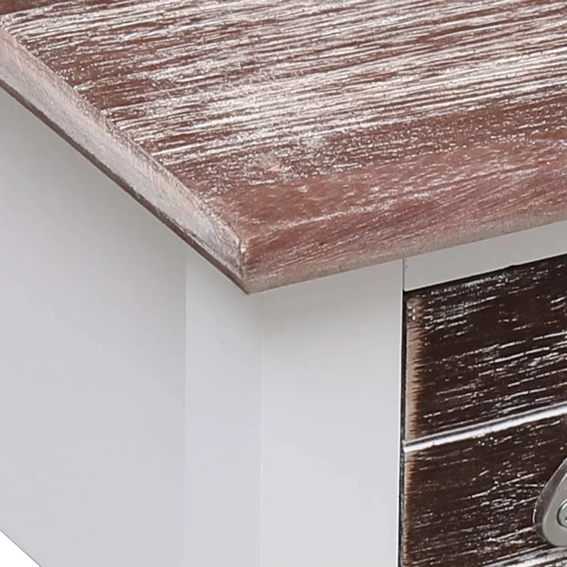 Table d'appoint chevet avec tiroir 40 x 40 x 40 cm bois de paulownia marron DEC032464