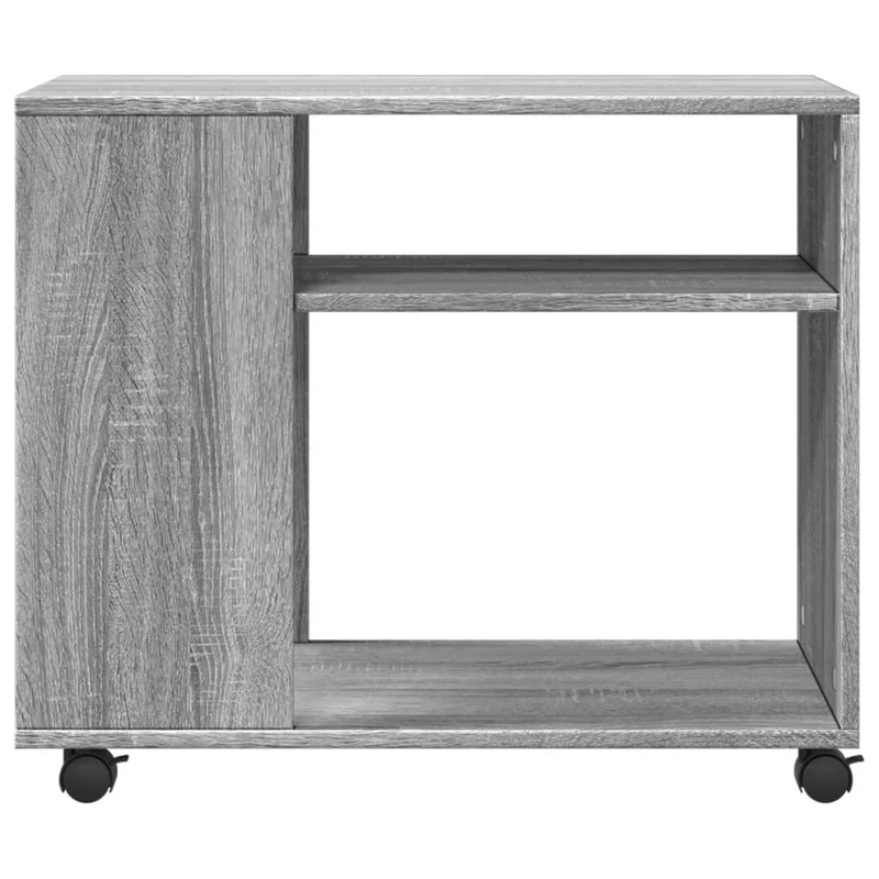 Meuble d'appoint console sur roulettes 70 x 35 x 60 cm en bois d'ingénierie gris DEC032337