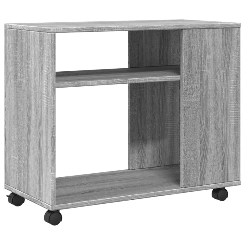 Meuble d'appoint console sur roulettes 70 x 35 x 60 cm en bois d'ingénierie gris DEC032337