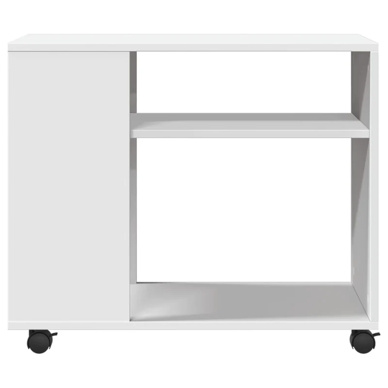 Meuble d'appoint console sur roulettes 70 x 35 x 60 cm bois d'ingénierie blanc DEC032325