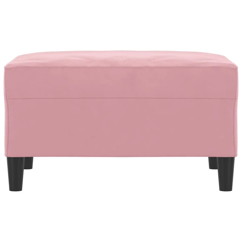 Repose-pieds tabouret bout de lit 70 x 55 x 41 cm en velours rose DEC030553