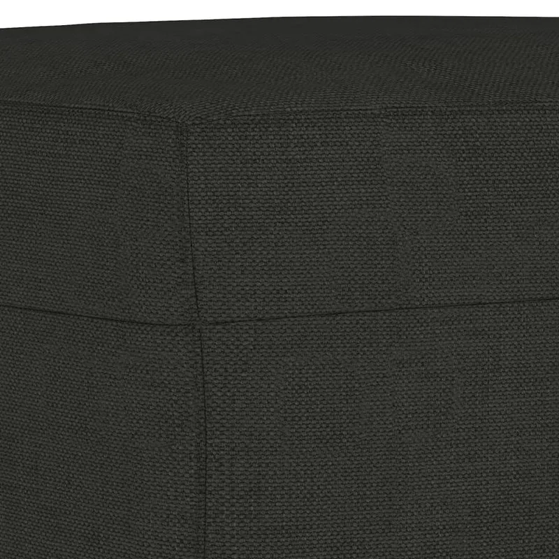 Repose-pieds tabouret 70 x 55 x 41 cm en tissu noir DEC030508