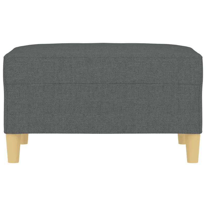Repose-pieds tabouret bout de lit 70 x 55 x 41 cm en tissu gris DEC030322