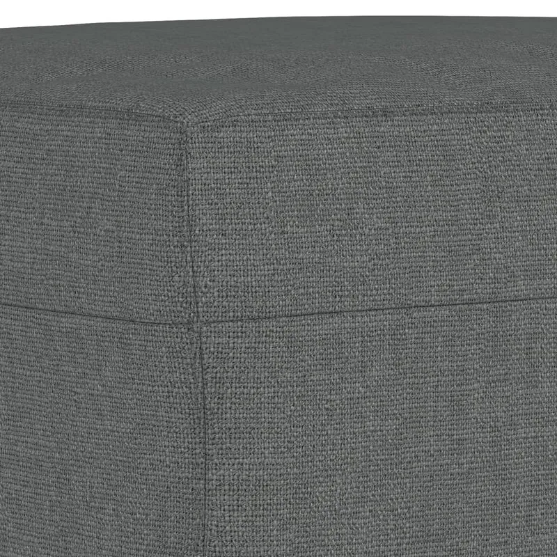Repose-pieds tabouret bout de lit 70 x 55 x 41 cm en tissu gris DEC030322