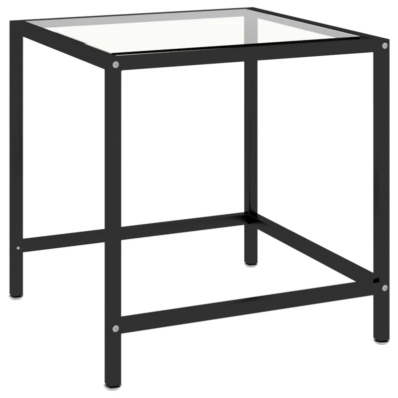 Lot de 2 tables basse tables d'appoint en verre trempé transparent et acier DEC032747