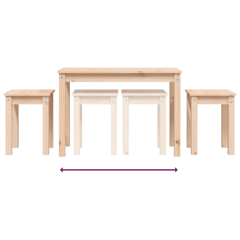 Lot de 3 tables d'appoint gigognes en bois de pin DEC032702