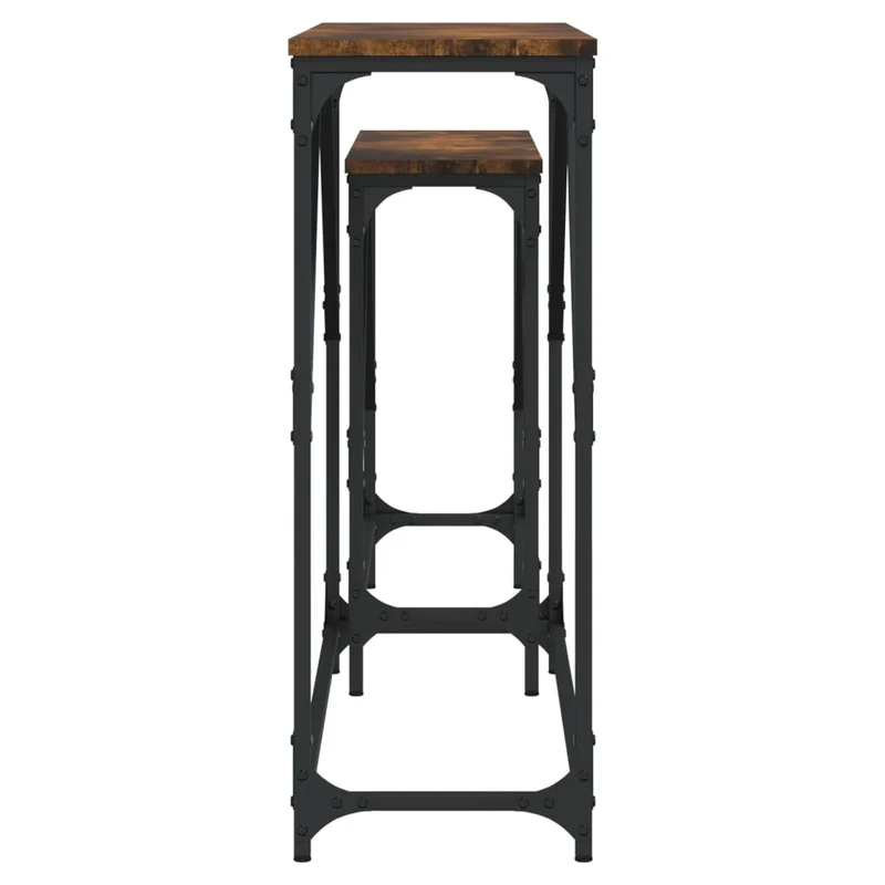 Lot de 2 tables console gigognes en bois d'ingénierie et métal DEC032601