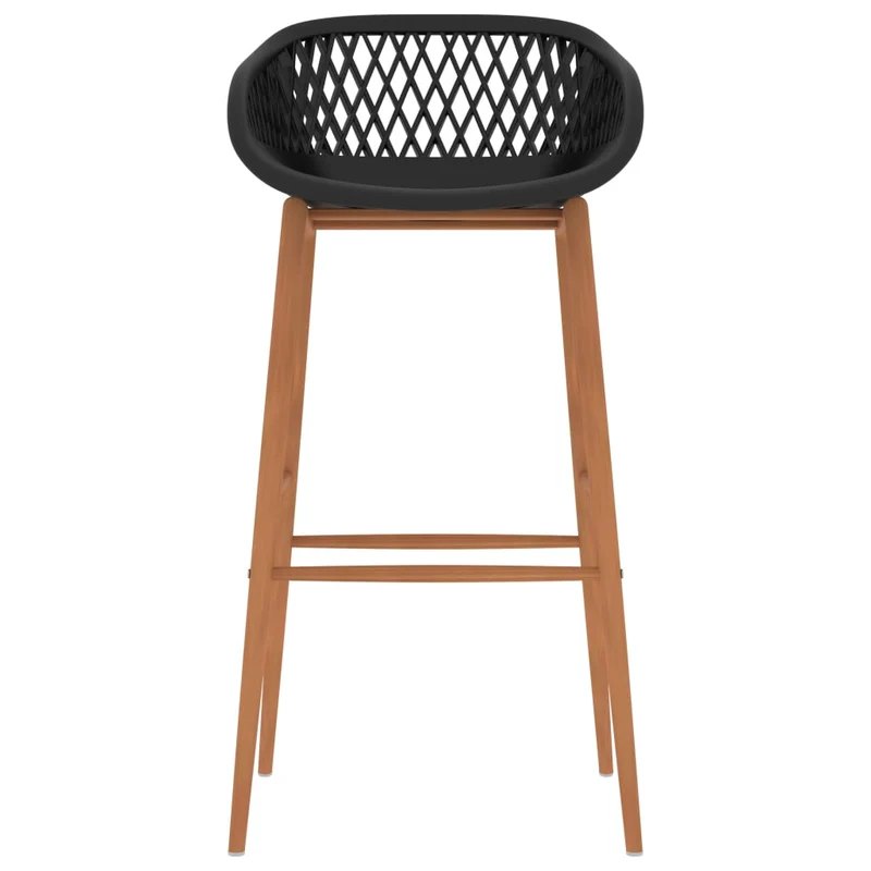 Lot de 4 tabourets de bar chaises haute en PP noir aspect de maille DEC029424