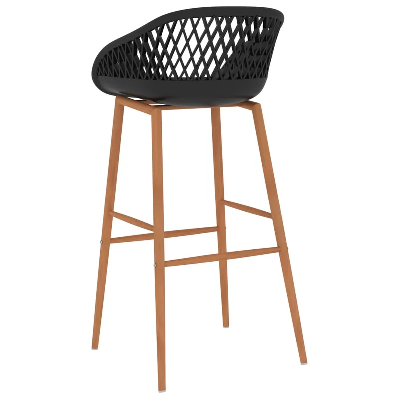 Lot de 4 tabourets de bar chaises haute en PP noir aspect de maille DEC029424