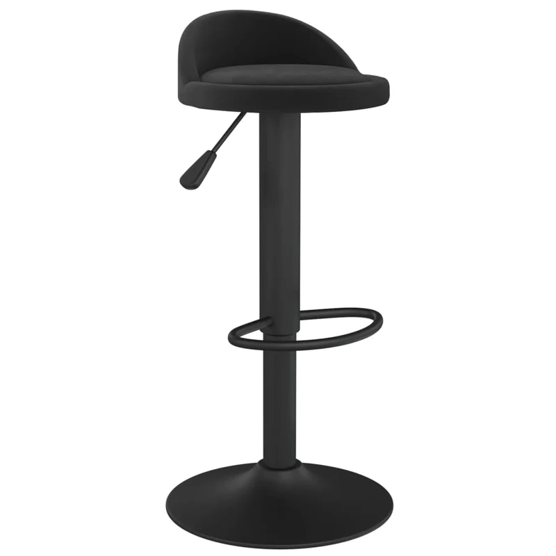 Lot de 2 tabourets de bar chaises hautes hauteur réglable en velours noir et acier DEC029833