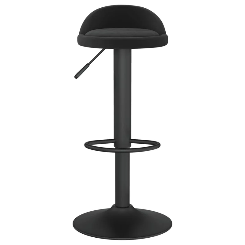 Lot de 2 tabourets de bar chaises hautes hauteur réglable en velours noir et acier DEC029833