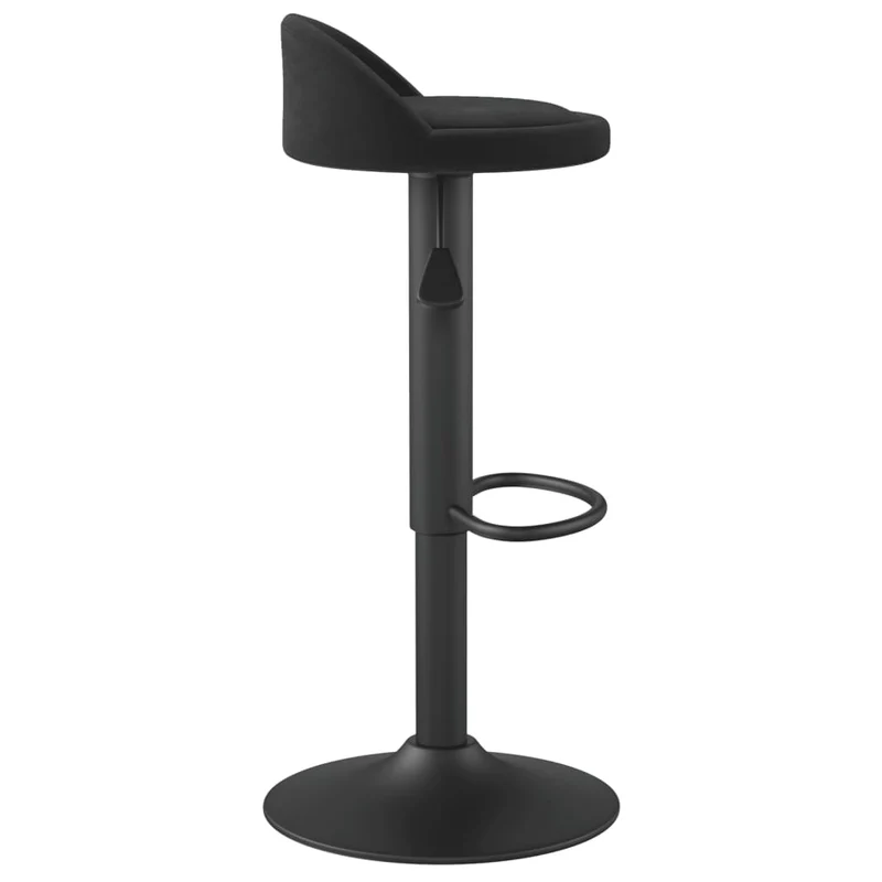 Lot de 2 tabourets de bar chaises hautes hauteur réglable en velours noir et acier DEC029833