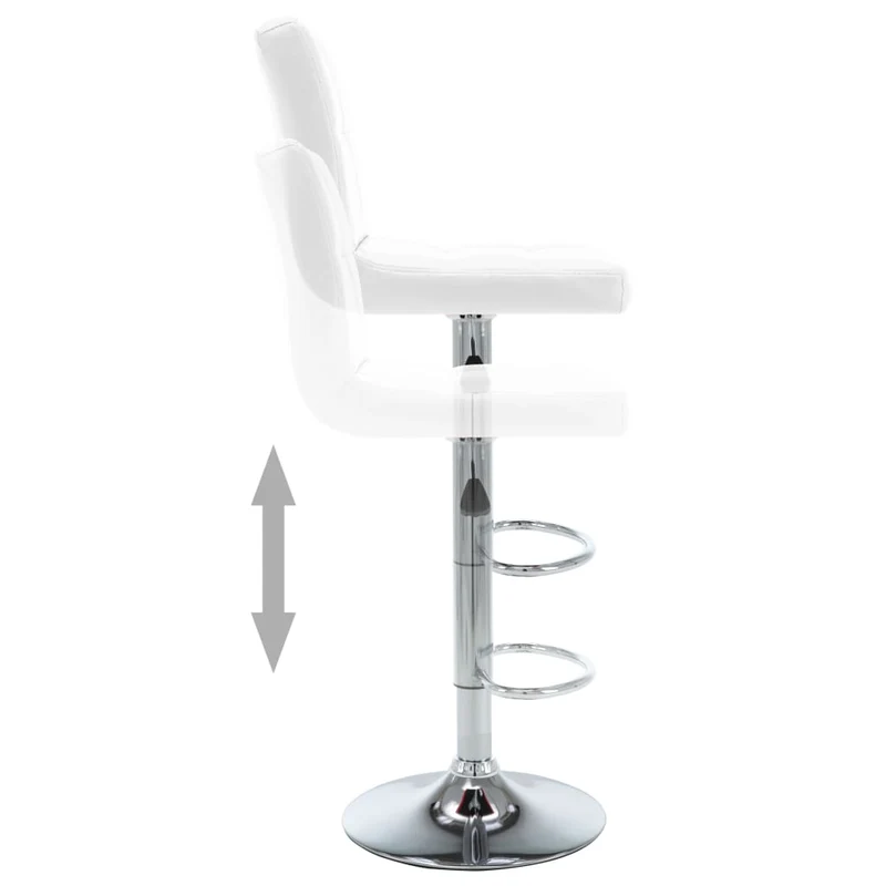 Lot de 2 tabourets de bar chaises hautes avec coutures carrées en PVC blanc DEC029612