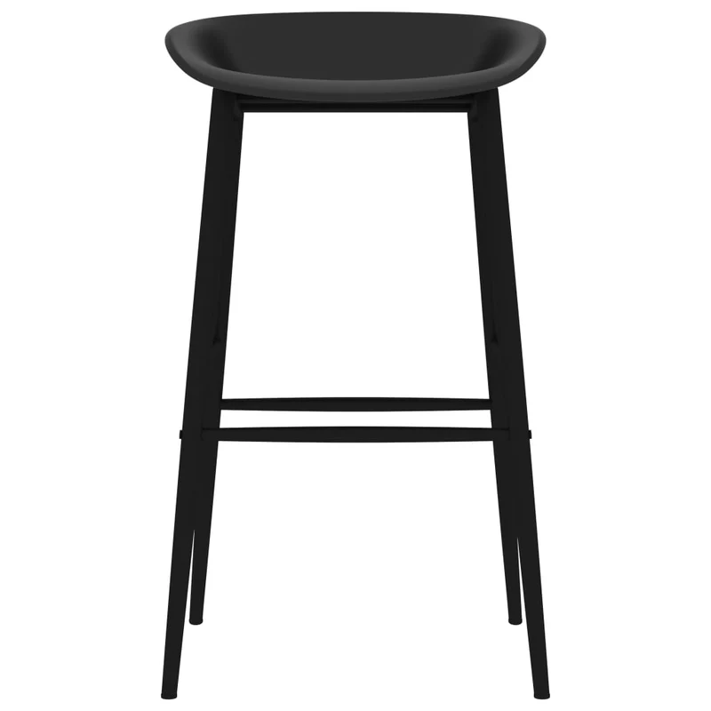 Tabourets de bar x4 chaises haute design simple en PP et métal noir DEC029423