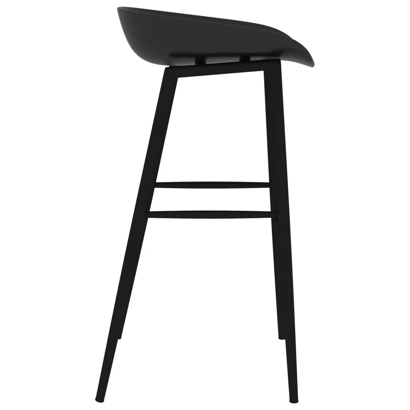 Tabourets de bar x4 chaises haute design simple en PP et métal noir DEC029423