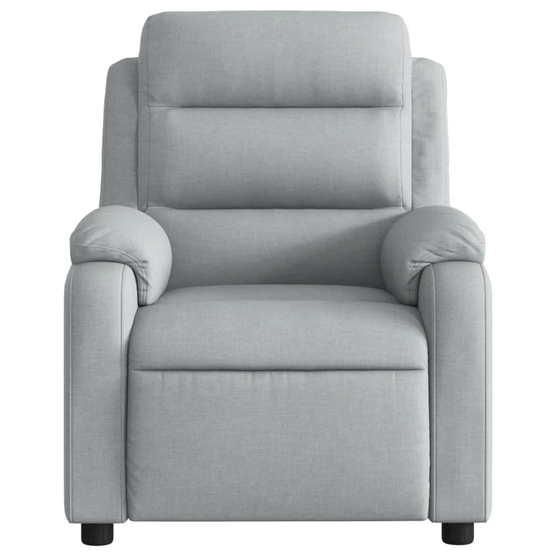 Fauteuil relax TV fonction d'inclinaison électrique très confortable en tissu gris clair DEC028310