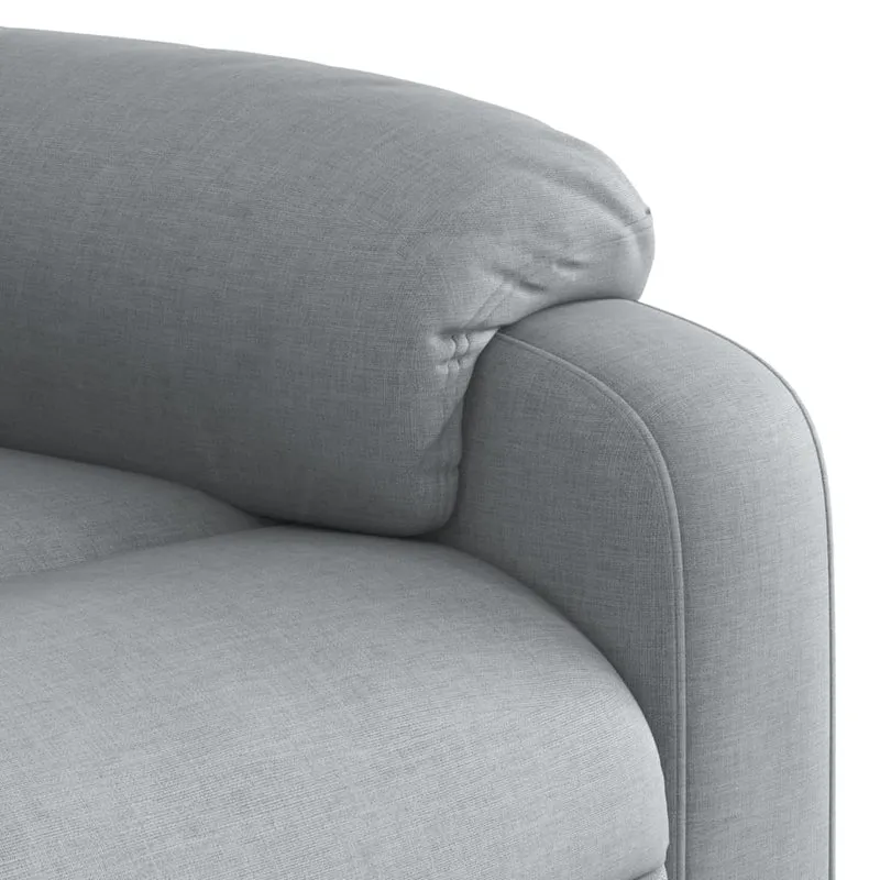 Fauteuil relax TV fonction d'inclinaison électrique très confortable en tissu gris clair DEC028310