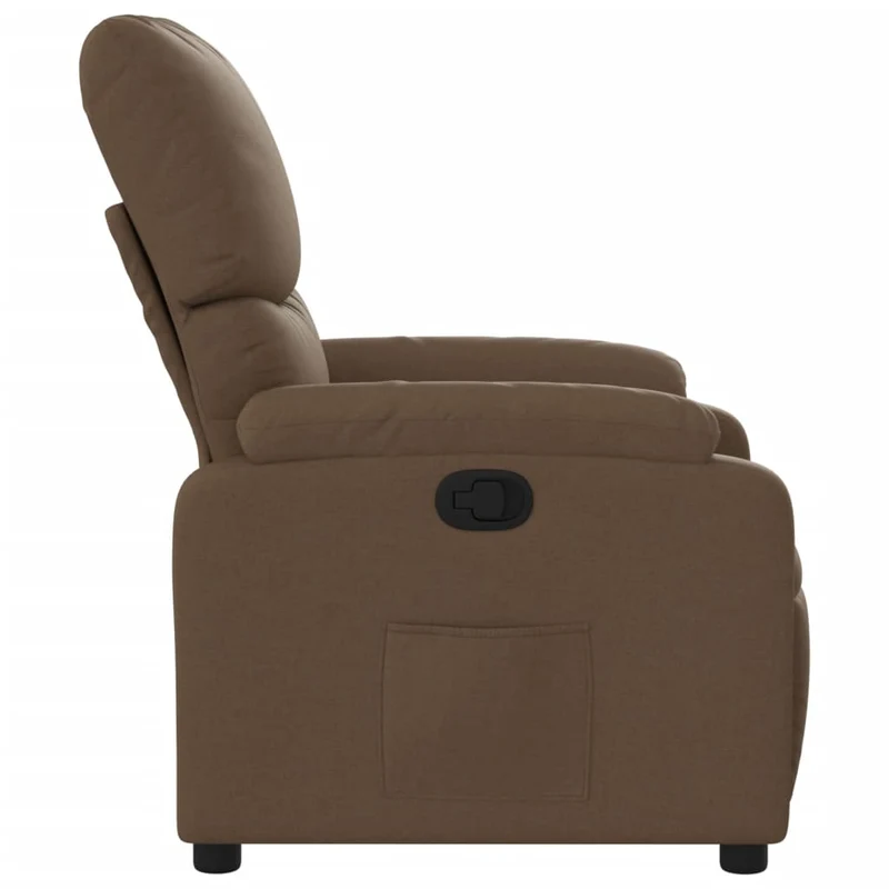 Fauteuil relax TV rembourrage confortable fonction d'inclinaison manuelle en tissu marron DEC028054