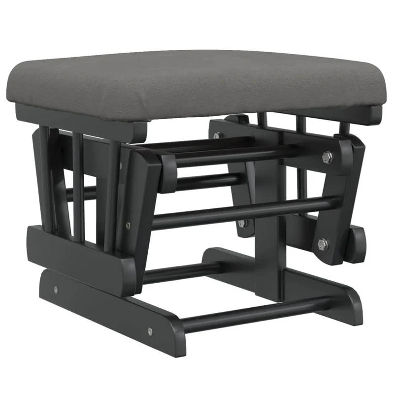 Fauteuil de relaxation chaise berçante d'allaitement avec repose-pieds en tissu gris DEC028743