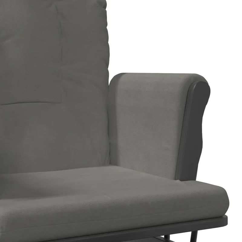 Fauteuil de relaxation chaise berçante d'allaitement avec repose-pieds en tissu gris DEC028743
