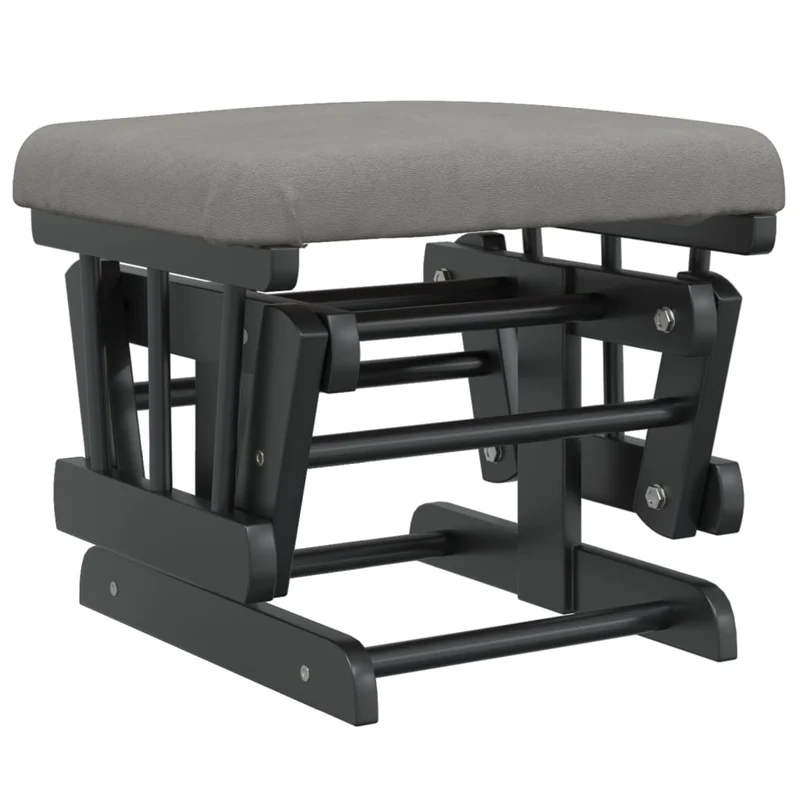 Fauteuil de relaxation chaise berçante d'allaitement avec repose-pieds en tissu gris DEC028739
