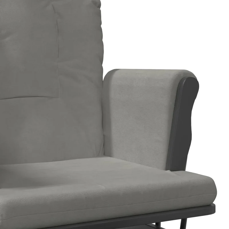Fauteuil de relaxation chaise berçante d'allaitement avec repose-pieds en tissu gris DEC028739