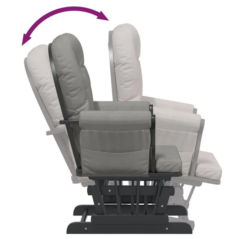 Fauteuil de relaxation chaise berçante d'allaitement avec repose-pieds en tissu gris DEC028739