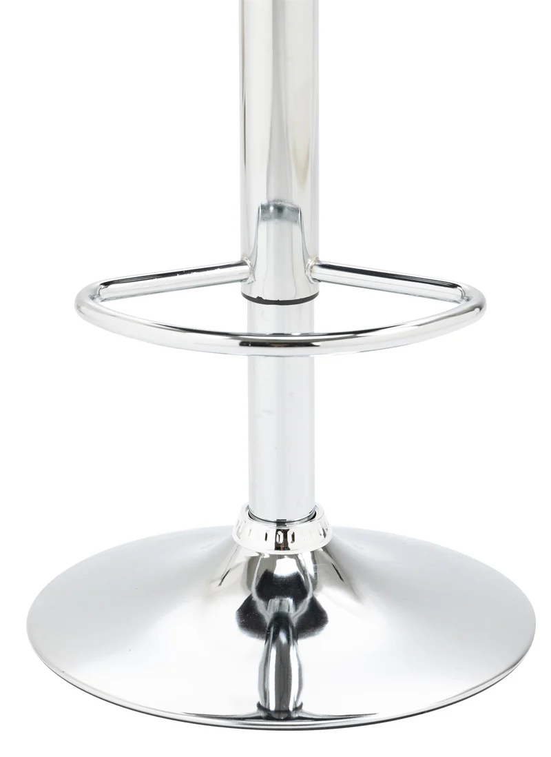 Tabouret de bar x1 en velours rembourré noir base trompette métal chromée TDB10430