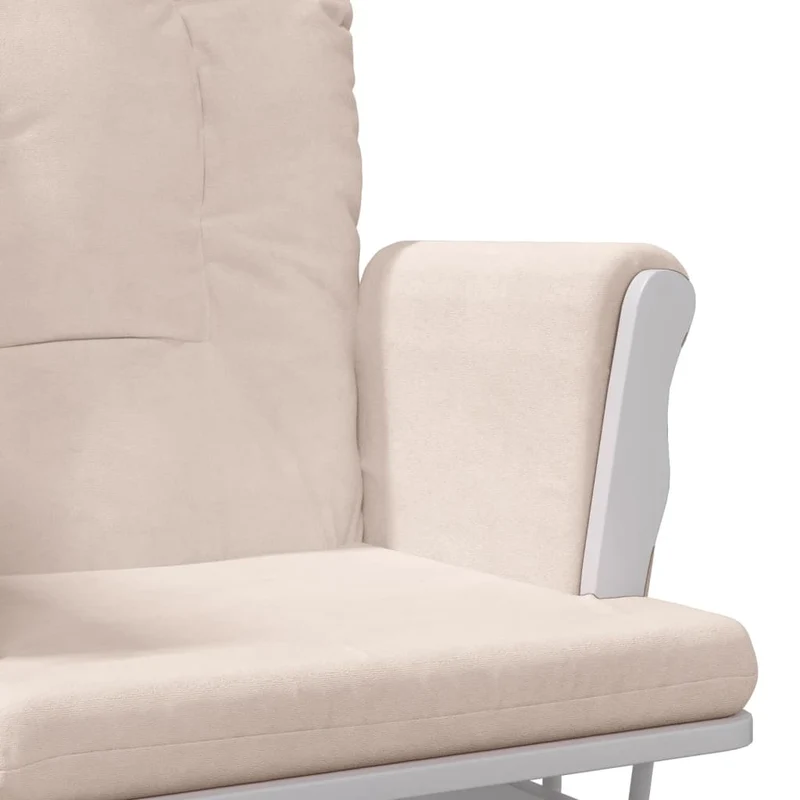 Fauteuil de relaxation chaise berçante d'allaitement avec repose-pieds tissu rose clair DEC028748