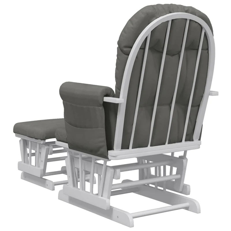 Fauteuil de relaxation chaise berçante d'allaitement avec repose-pieds et tissu gris foncé DEC028742