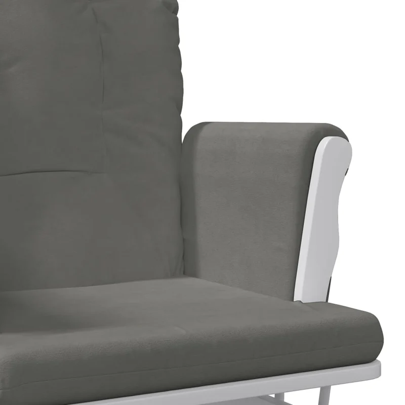Fauteuil de relaxation chaise berçante d'allaitement avec repose-pieds et tissu gris foncé DEC028742