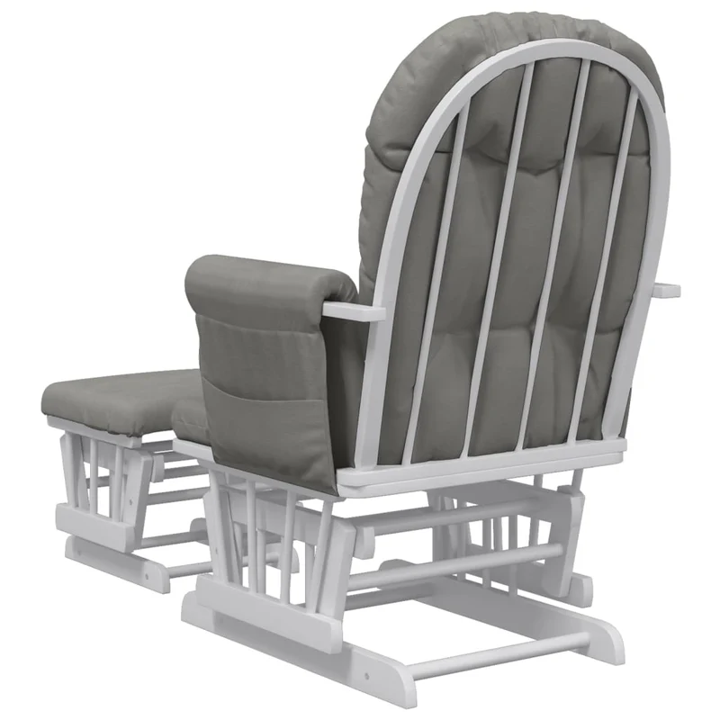 Fauteuil de relaxation chaise berçante d'allaitement avec repose-pieds et tissu gris clair DEC028738