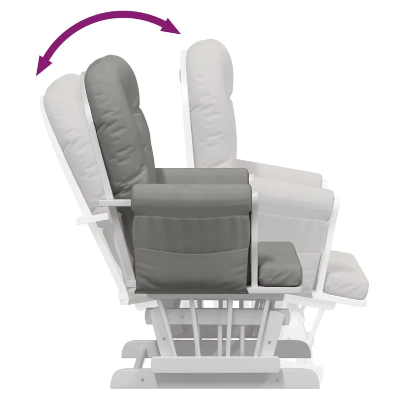 Fauteuil de relaxation chaise berçante d'allaitement avec repose-pieds et tissu gris clair DEC028738
