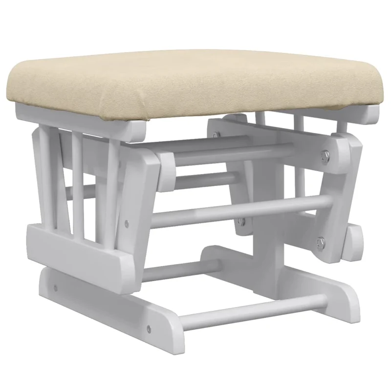 Fauteuil de relaxation chaise berçante d'allaitement avec repose-pieds en tissu crème et bois DEC028732