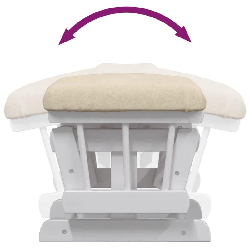 Fauteuil de relaxation chaise berçante d'allaitement avec repose-pieds en tissu crème et bois DEC028732